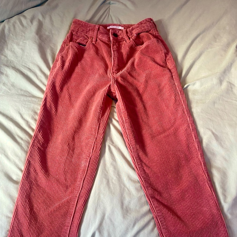Nude pink cotton jeans